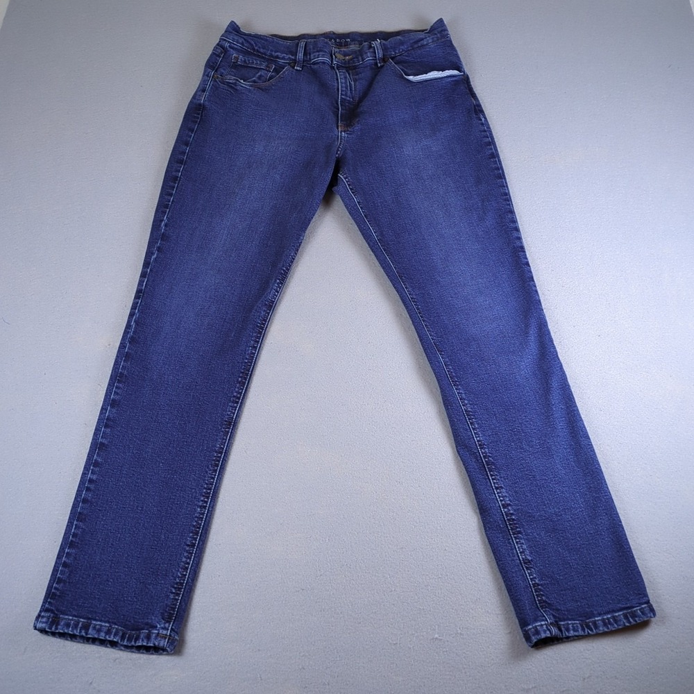 Mott & Bow Slim Boyfriend Jeans Womens 32x30 Blue Ridge Denim Mid Rise Stretch